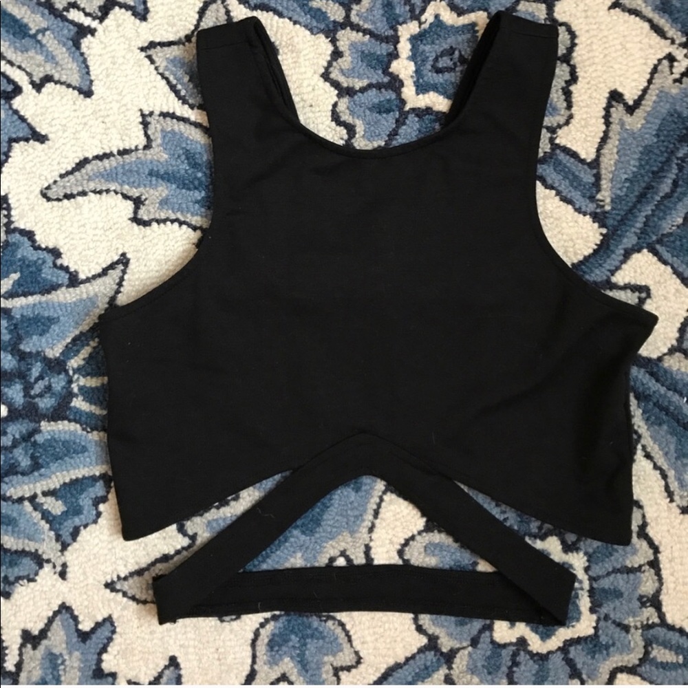 Black cut out crop top